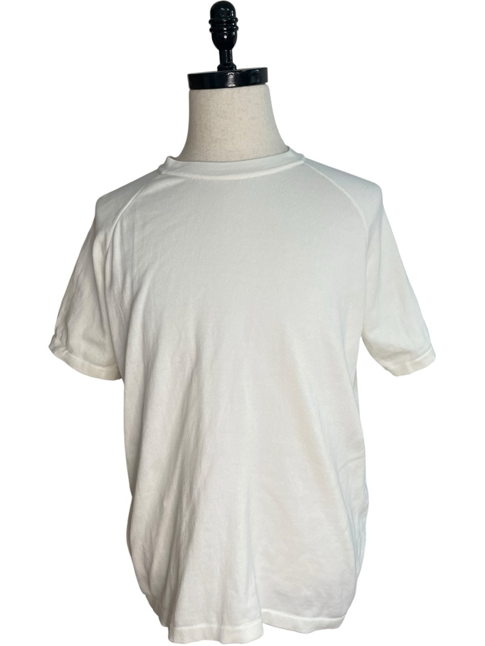 Zara Man Cotton Textured Short Sleeve Tee T-Shirt White